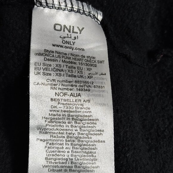 ONLY Cropped Embroidered Graphic Sweatshirt Top XS - Picture 10 of 11